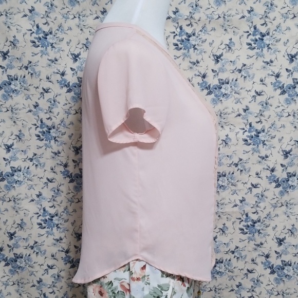 Guess sheer pink lace top shirt blouse - Picture 6 of 8